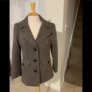 Croft & Barrow wool lined blazer Sz M. Brown tweed